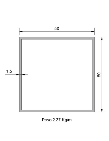 Tubo Cuadrado Inox ICS-50X50X1.5 304 BA