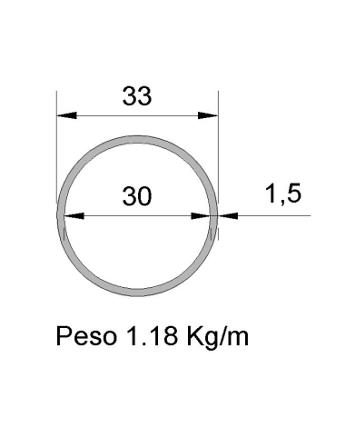 Tubo Redondo Inox IDS-33X1.5 316 BA