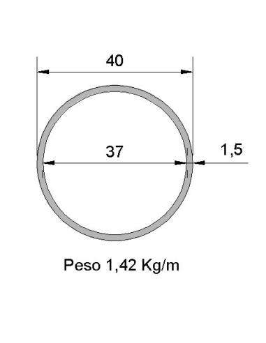 Tubo Redondo Inox IDS-40X1.5 316 BA HF