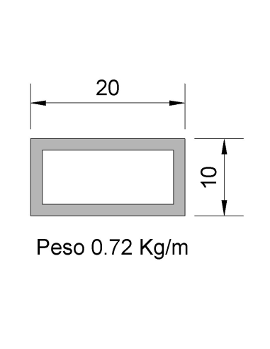 Tubo Rectangular Inox IRS-20X10X1.5...