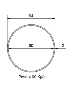 Tubo Redondo Inox IDS-84X2...