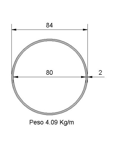 Tubo Redondo Inox IDS-84X2 316 BA