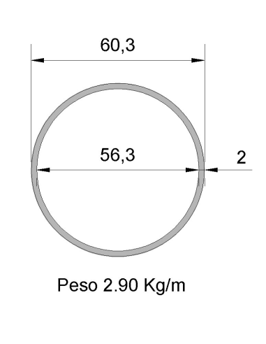 Tubo Redondo Inox  IDS-60.3X2 304 BA