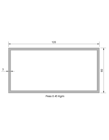 Tubo Rectangular Inox IRS-120X80X3...
