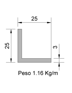 Ángulo L-25x25x3 Cincado...