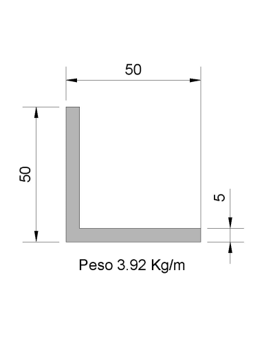 Ángulo L-50x50x5 Cincado    3.92