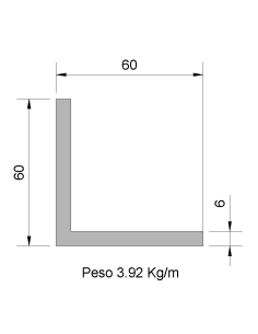Ángulo L-60x60x6 Cincado...