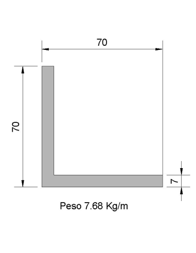 Ángulo L-70x70x7 Cincado    7.68