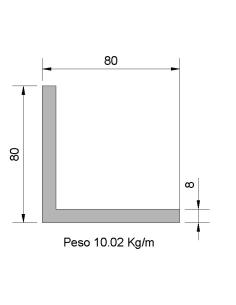 Ángulo L-80x80x8 Cincado...