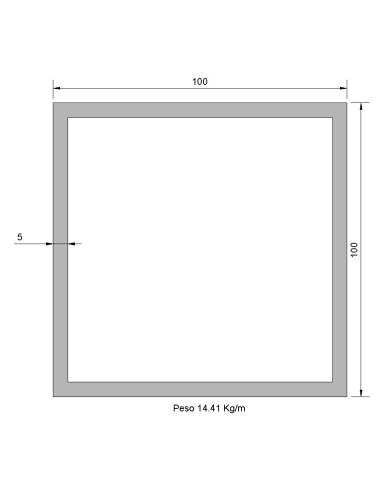 Tubo Cuadrado CS-100X100X5 Negro S275JR