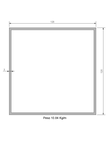 Tubo cuadrado CS-120X120X3 Negro S275JR