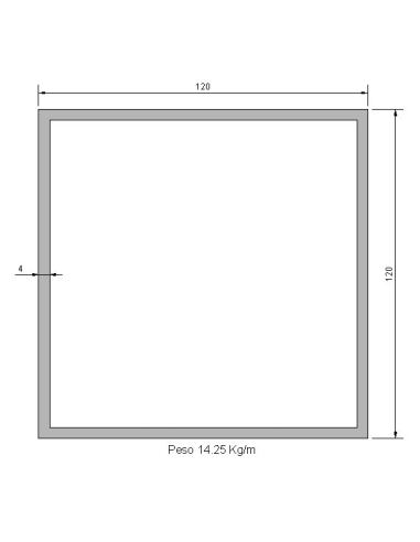 Tubo Cuadrado CS-120X120X4 NegroS275JR