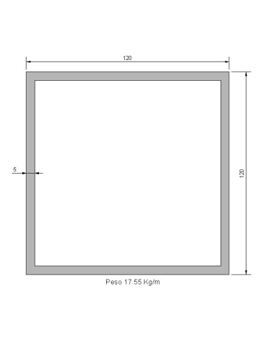 Tubo Cuadrado CS-120X120X5 Negro S275JR
