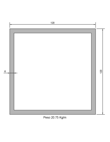 Tubo cuadrado CS-120X120X6 Negro S275JR