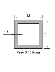 Tubo cuadrado CS-12X12X1.5...