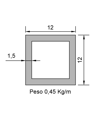Tubo cuadrado CS-12X12X1.5 DECAPADO...