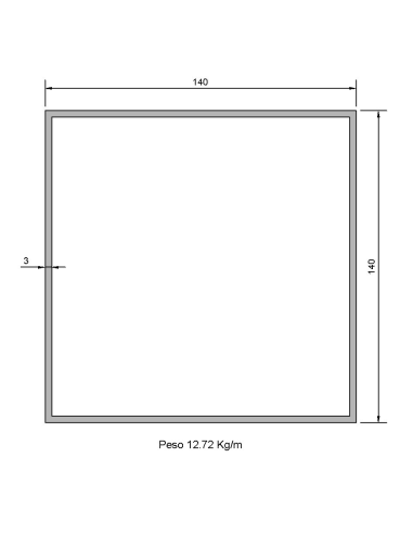 Tubo cuadrado CS-140X140X3 Negro S275JR
