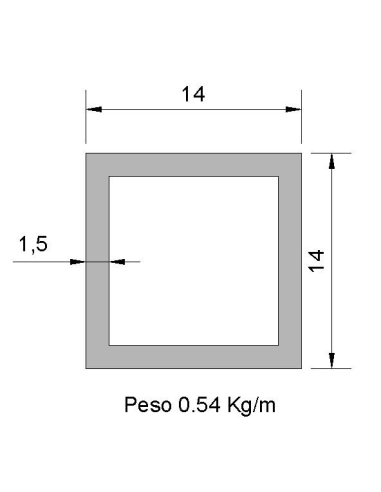Tubo cuadrado CS-14X14X1.5 GALVANIZADO