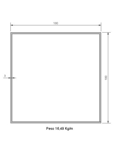 Tubo Cuadrado CS-180X180X3 Negro S275JR