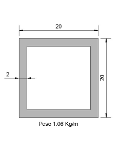Tubo cuadrado CS-20X20X2...