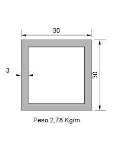 Tubo cuadrado CS-30X30X3...
