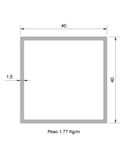 Tubo cuadrado CS-40X40X1.5...