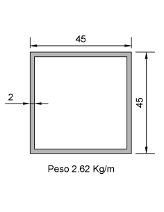 Tubo cuadrado CS-45X45X2...
