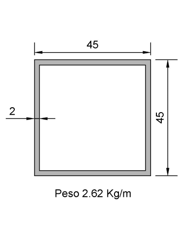Tubo cuadrado CS-45X45X2 DECAPADO S275JR