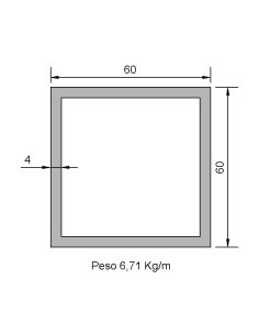 Tubo Cuadrado CS-60X60X4...