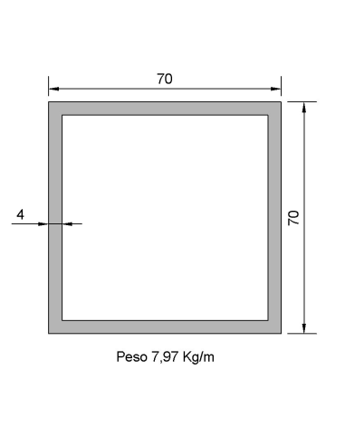 Tubo Cuadrado CS-70X70X4 Negro S275JR
