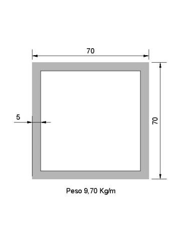Tubo Cuadrado CS-70X70X5 Negro S275JR