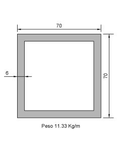 Tubo Cuadrado CS-70X70X6...