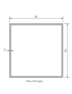 Tubo cuadrado CS-80X80X2...