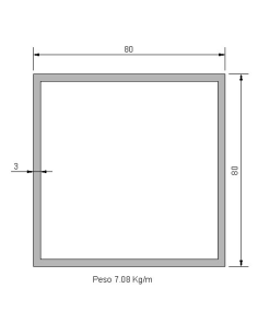 Tubo Cuadrado CS-80x80x3...