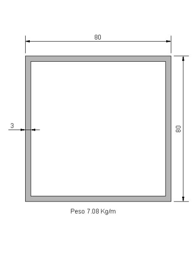 Tubo cuadrado CS-80X80X3 Negro S275JR