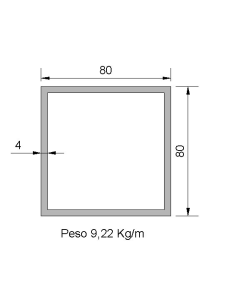 Tubo Cuadrado CS-80X80X4...