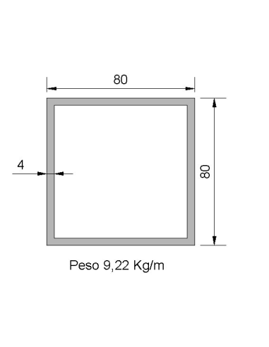 Tubo Cuadrado CS-80X80X4 Negro S275JR