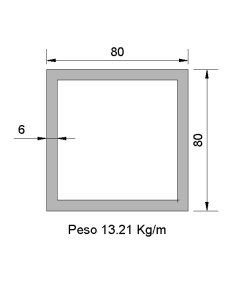 Tubo Cuadrado CS-80X80X6...