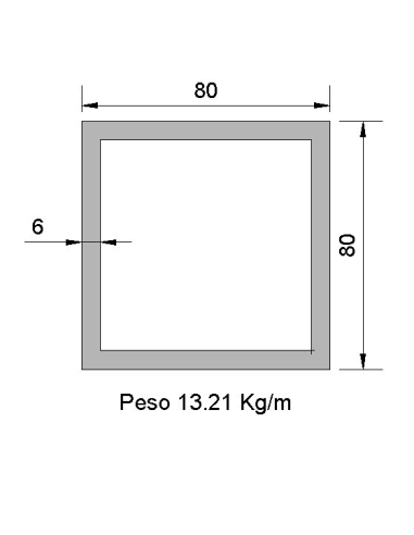 Tubo Cuadrado CS-80X80X6 Negro S275JR