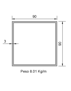 Tubo cuadrado CS-90X90X3...
