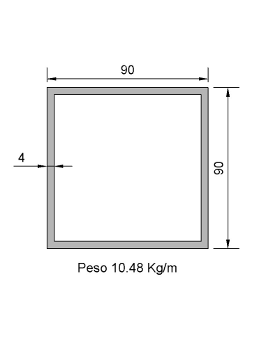 Tubo Cuadrado CS-90X90X4 Negro S275JR
