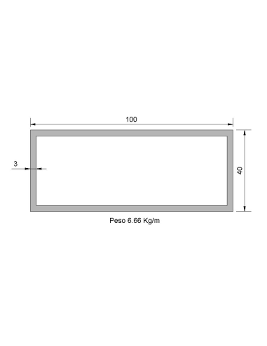 Tubo Rectangular RS-100x40x3 Galvanizado