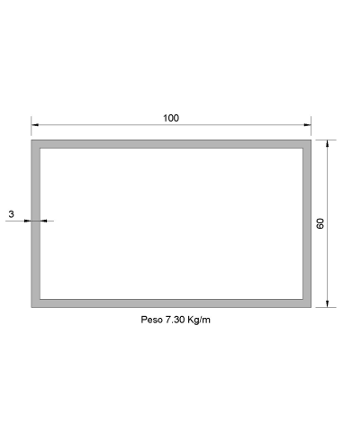 Tubo Rectangular RS-100x60x3 Galvanizado