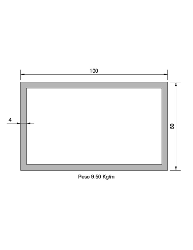 Tubo Rectangular RS-100X60X4 Negro