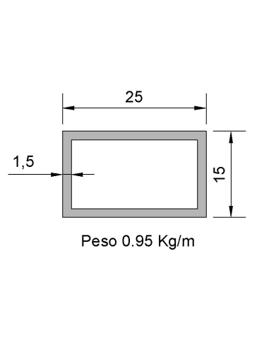 Tubo Rectangular RS-25x15x1.5...
