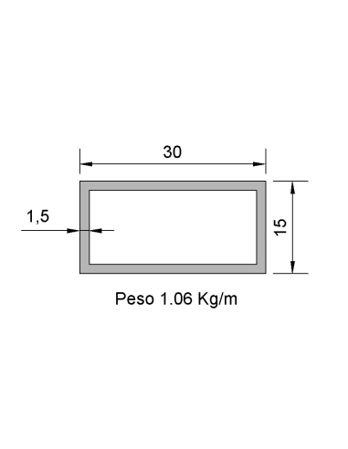 Tubo Rectangular RS-30x15x1.5...