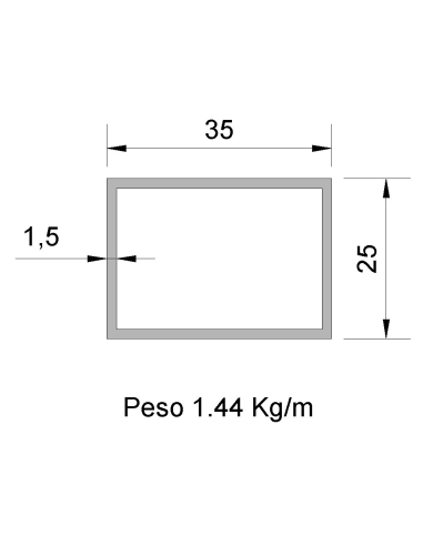 Tubo Rectangular RS-35x25x1.5...