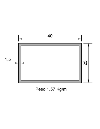 Tubo Rectangular RS-40x25x1.5...