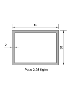 Tubo Rectangular RS-40X30X2...