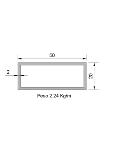 Tubo Rectangular RS-50X20X2...